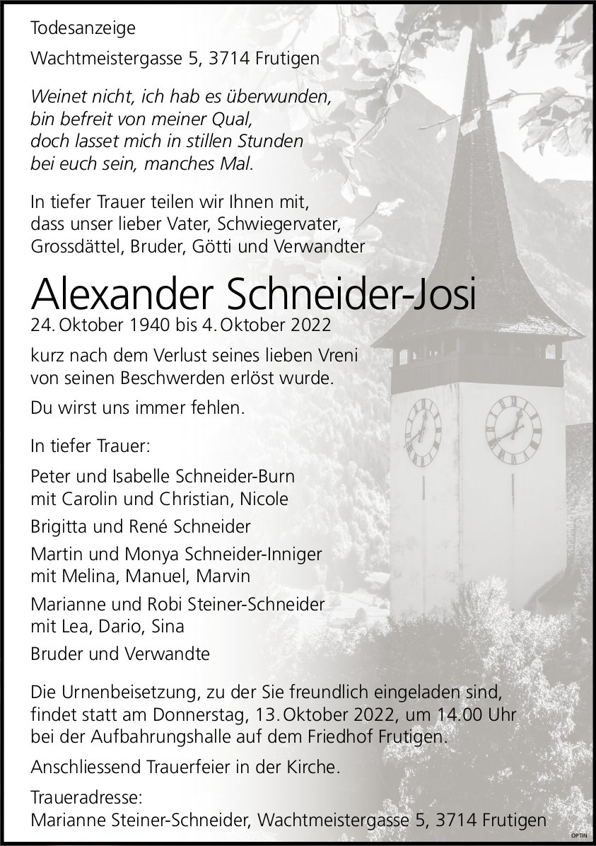 Alexander Schneider-Josi, Oktober 2022 / TA