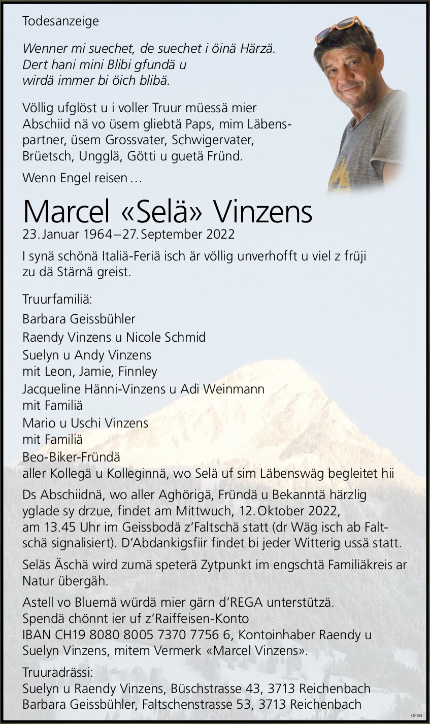 Marcel «Selä» Vinzens, September 2022 / TA