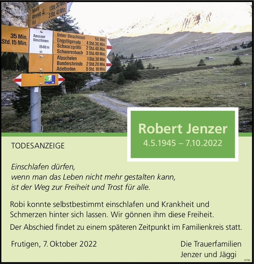 Robert Jenzer, Oktober 2022 / TA