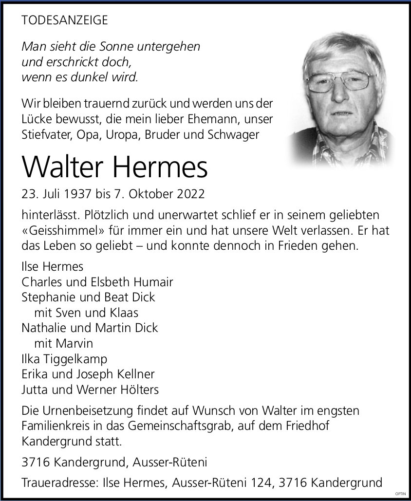 Walter Hermes, Oktober 2022 / TA