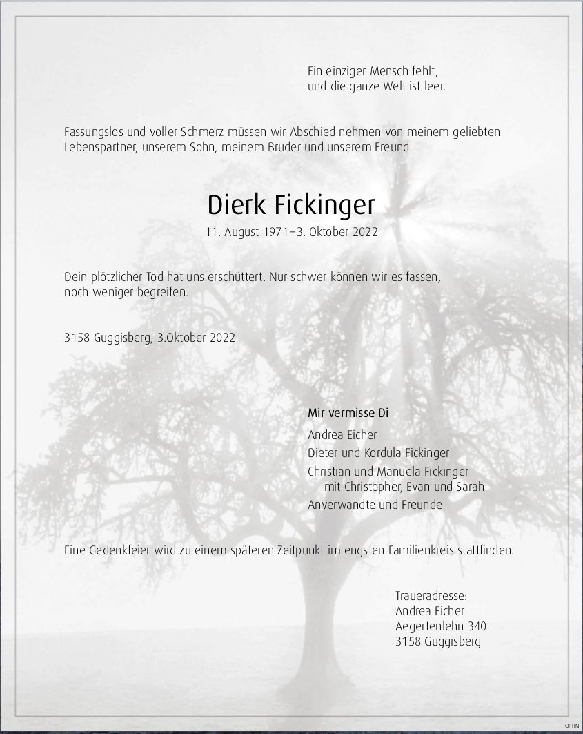 Dierk Fickinger, Oktober 2022 / TA