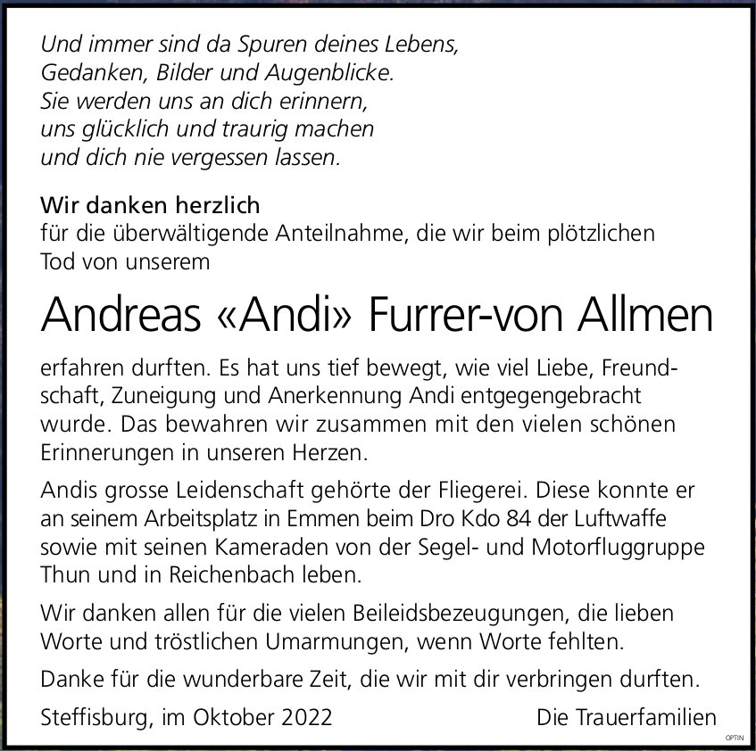 Andreas «Andi» Furrer-von Allmen, im Oktober 2022 / DS