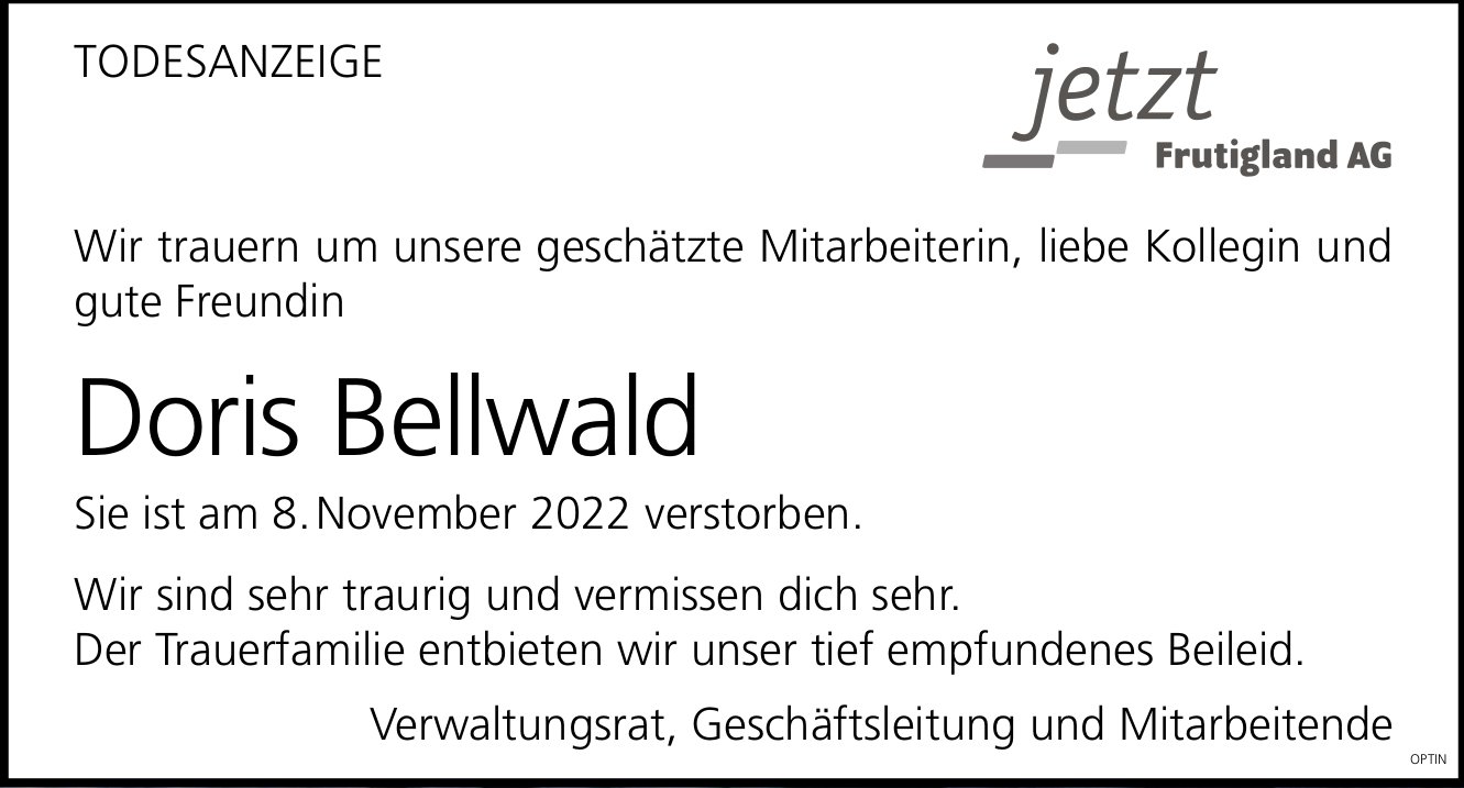 Doris Bellwald, November 2022 / TA