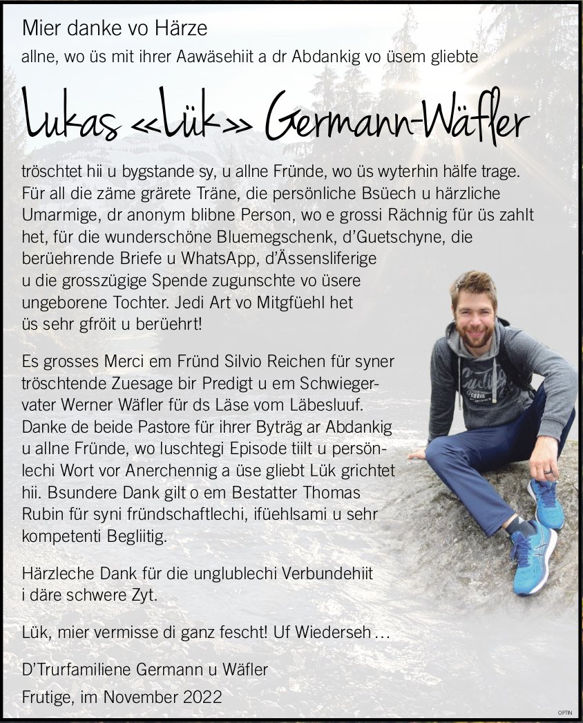 Lukas Lük Germann-Wäfler, im November 2022 / DS