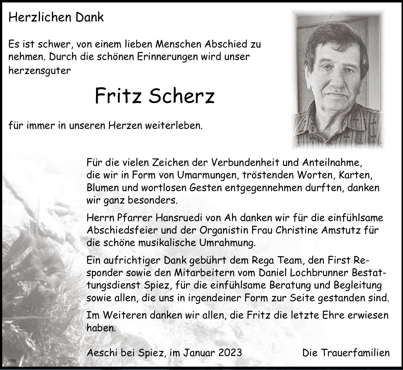 Fritz Scherz, im Januar 2023 / DS