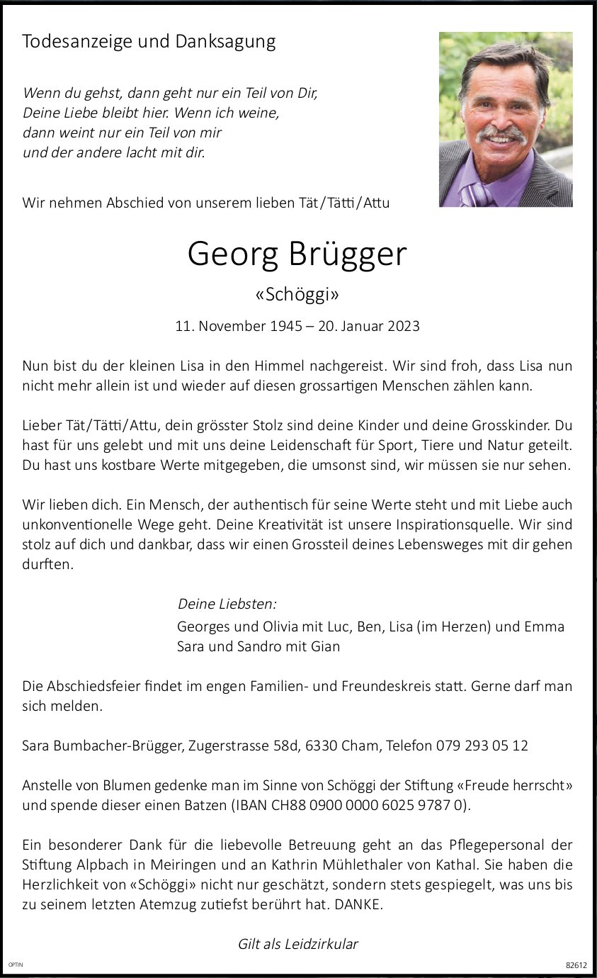 Georg Brügger, Januar 2023 / TA