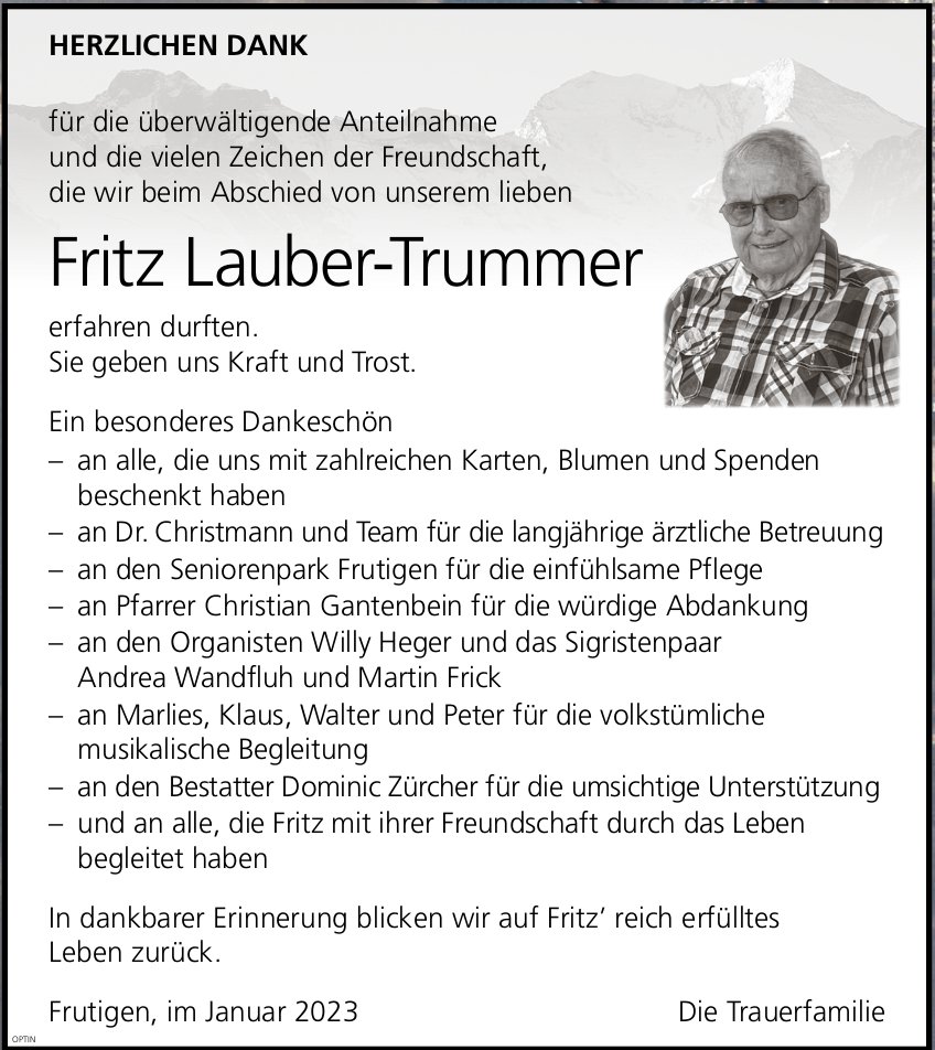 Fritz Lauber-Trummer, im Januar 2023 / DS
