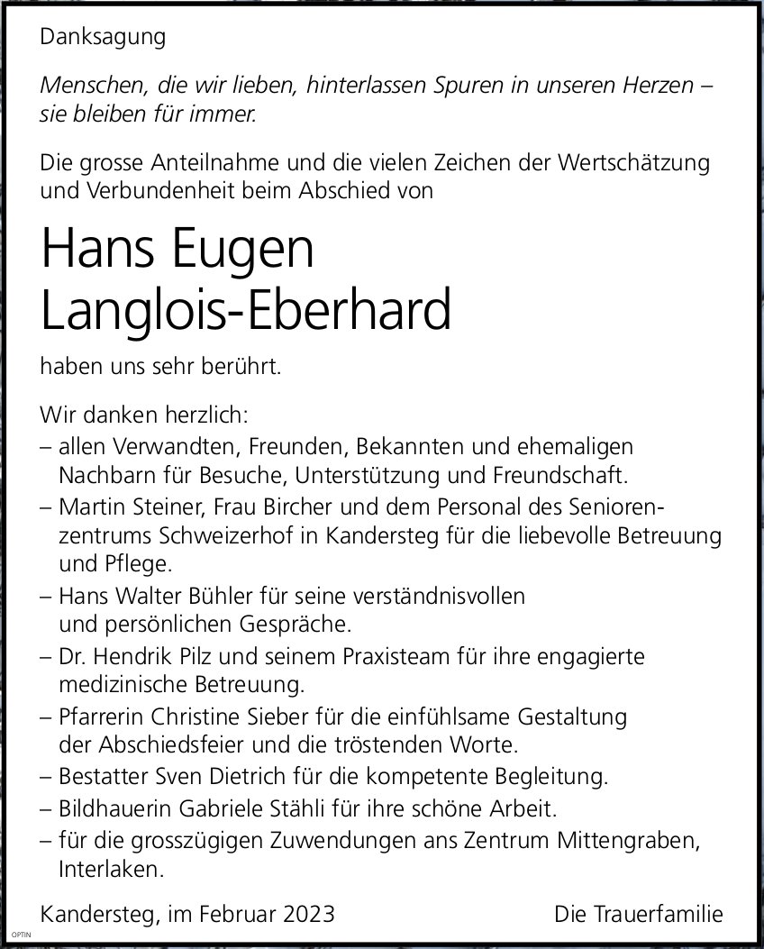 Hans Eugen Langlois-Eberhard, im Februar 2023 / DS