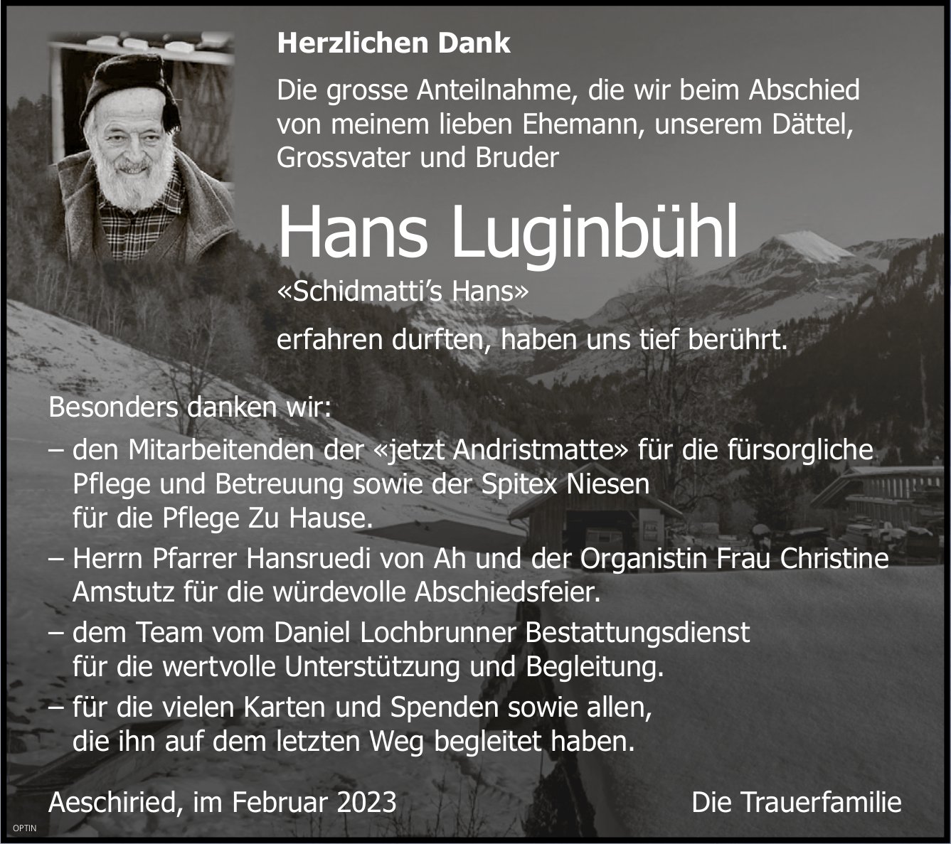 Hans Luginbühl, im Februar 2023 / DS