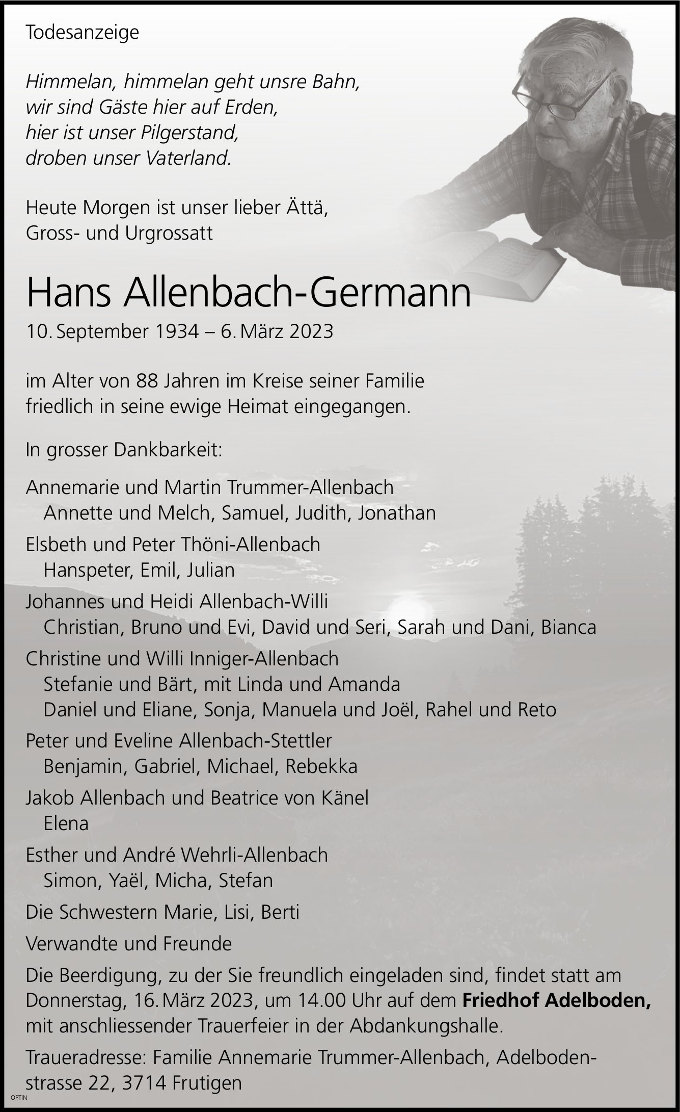 Hans Allenbach-Germann, März 2023 / TA