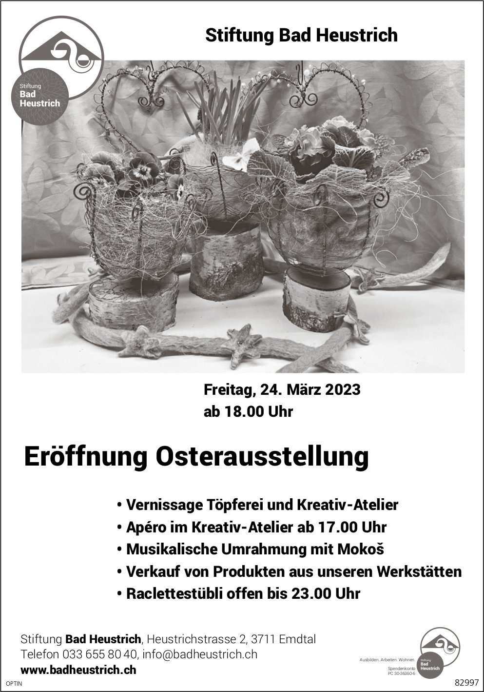 Eröffnung Osterausstellung, 24. März, Stiftung Bad Heustrich, Emdtal