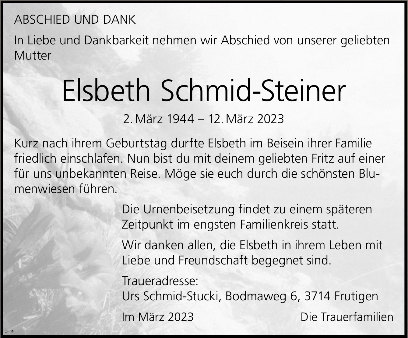 Elsbeth Schmid-Steiner, März 2023 / TA