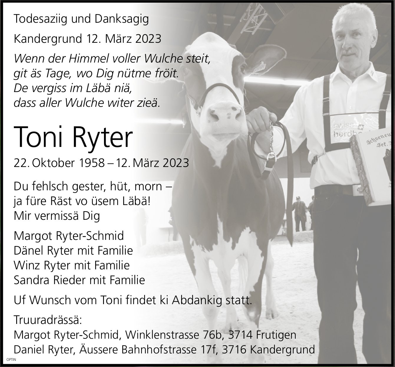 Toni Ryter, März 2023 / TA