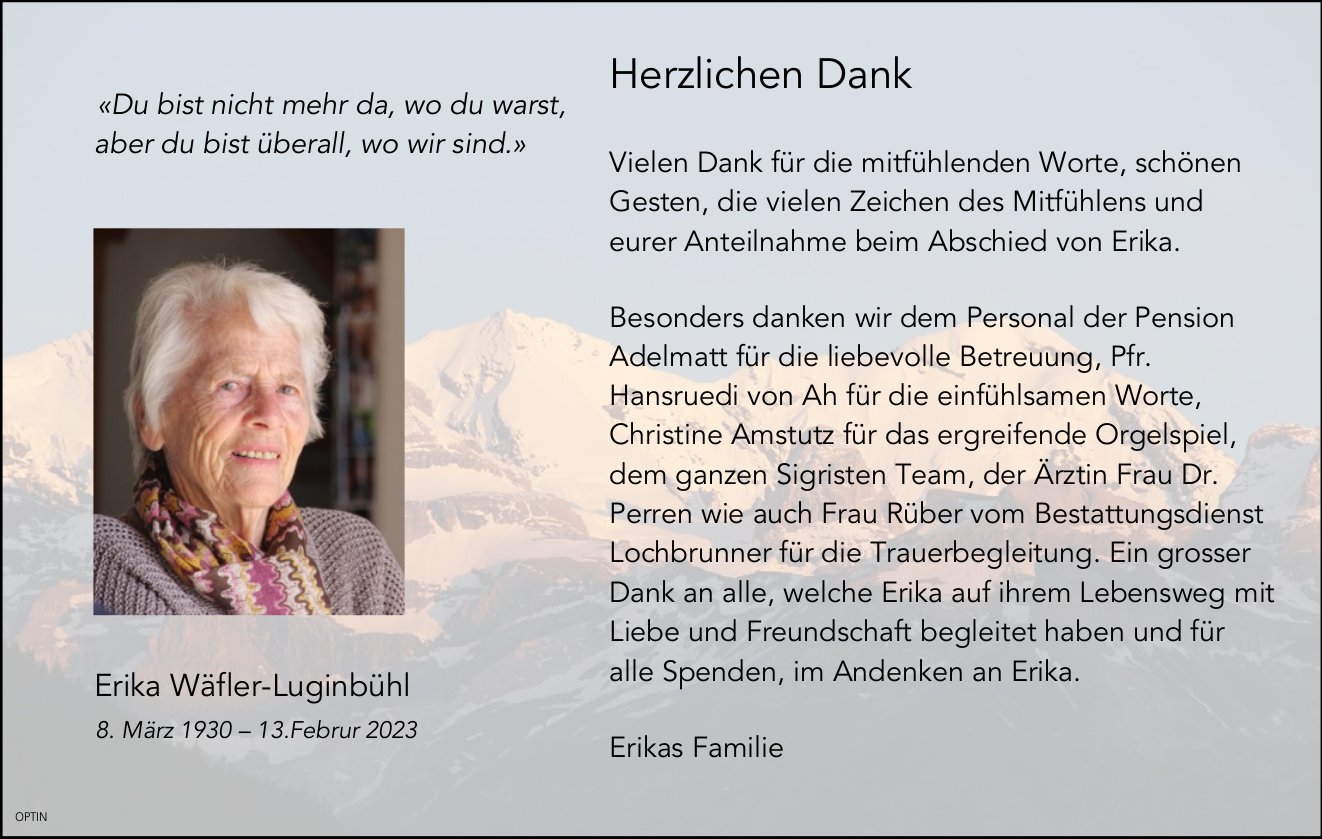 Erika Wäfler-Luginbühl, im März 2023 / DS