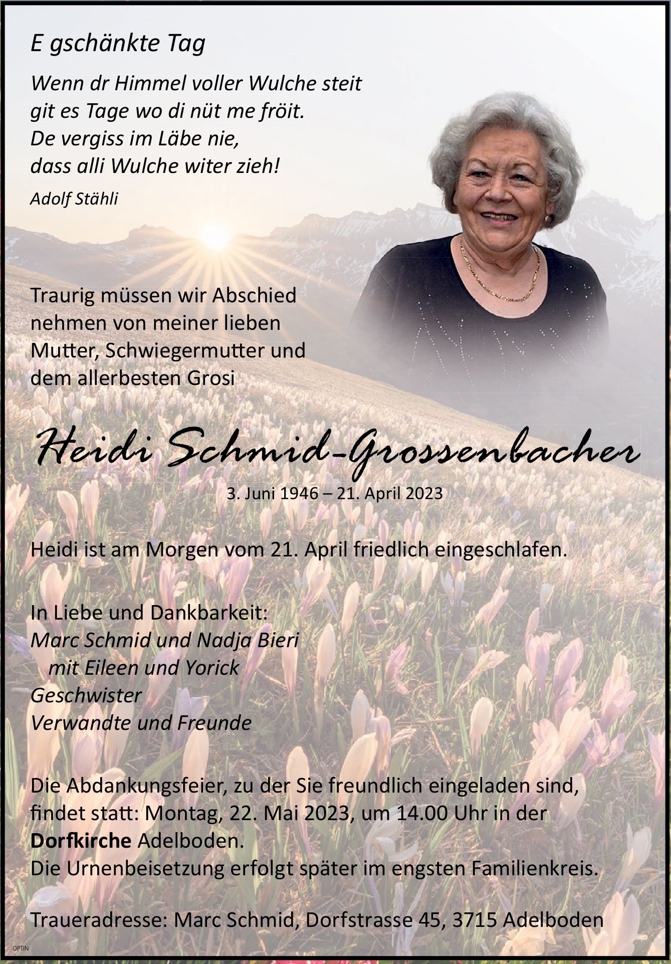 Heidi Schmid-Grossenbacher, April 2023 / TA