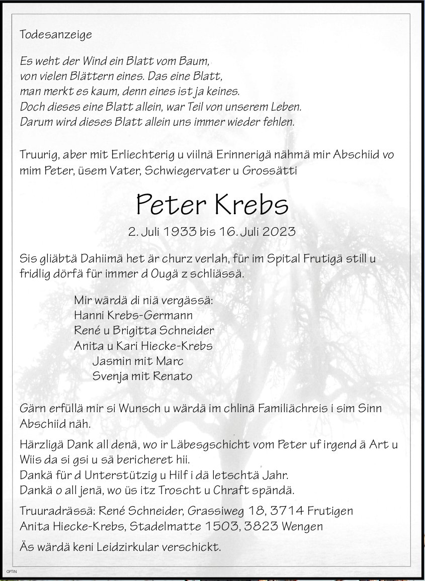 Peter Krebs, Juli 2023 / TA