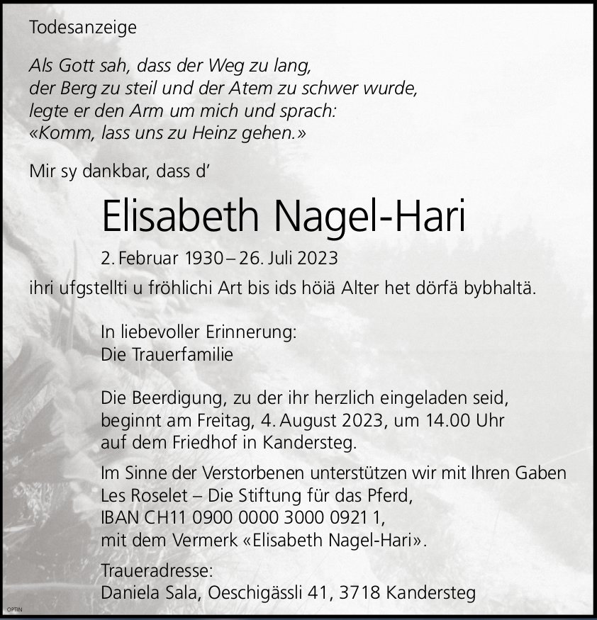 Elisabeth Nagel-Hari, Juli 2023 / TA