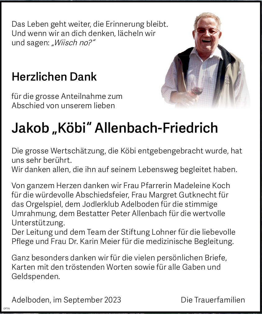 Jakob „Köbi“ Allenbach-Friedrich, im September 2023 / DS