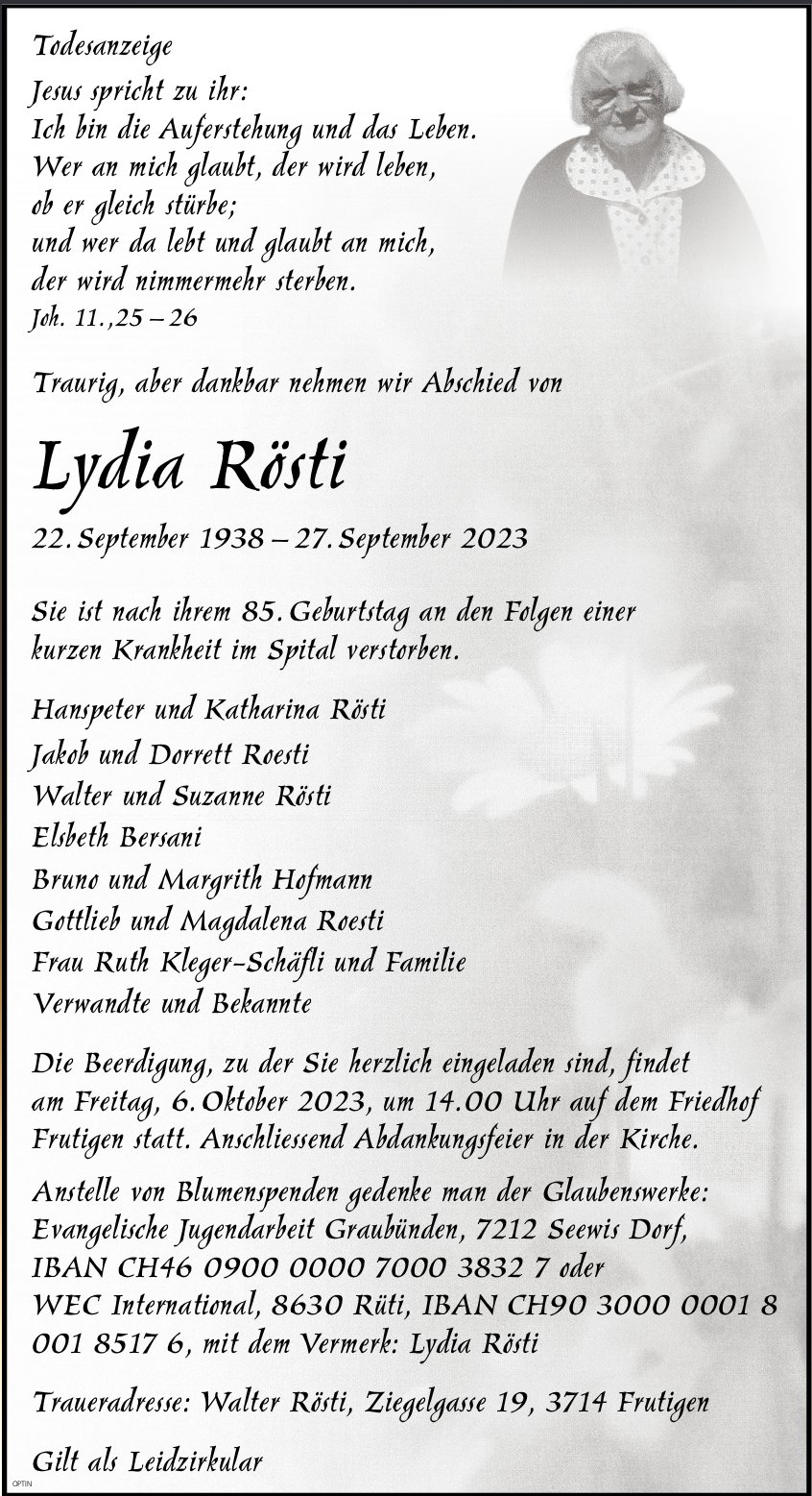 Lydia Rösti, September 2023 / TA