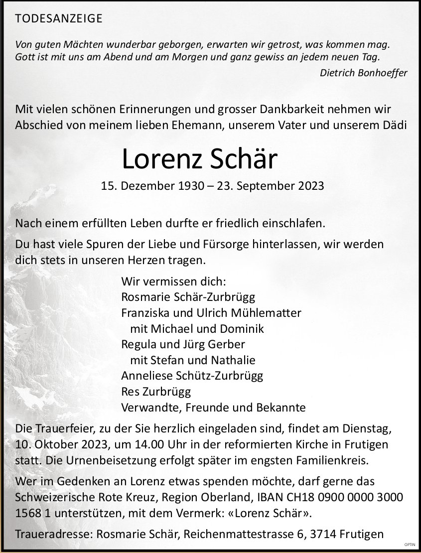 Lorenz Schär, September 2023 / TA