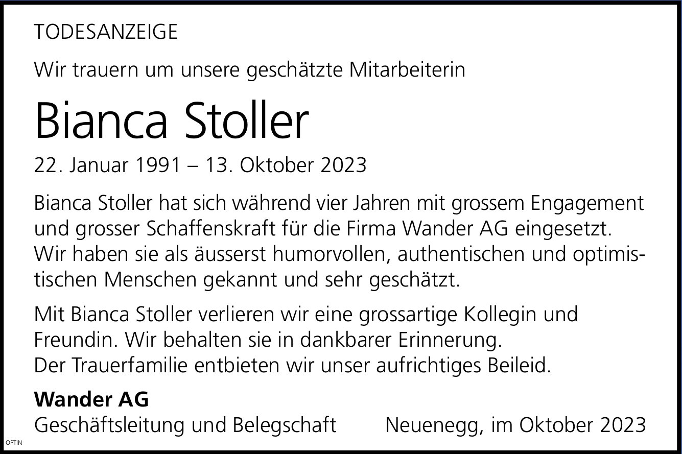 Bianca Stoller, Oktober 2023 / TA