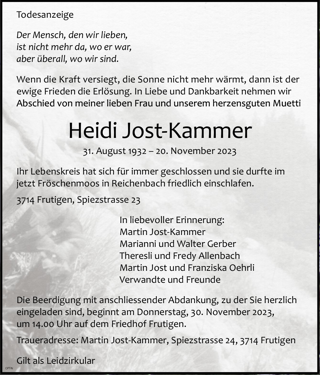 Heidi Jost-Kammer, November 2023 / TA