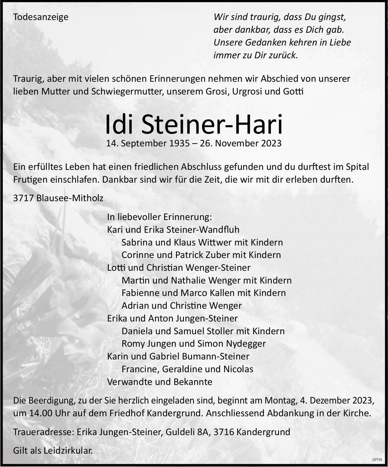 Idi Steiner-Hari, November 2023 / TA