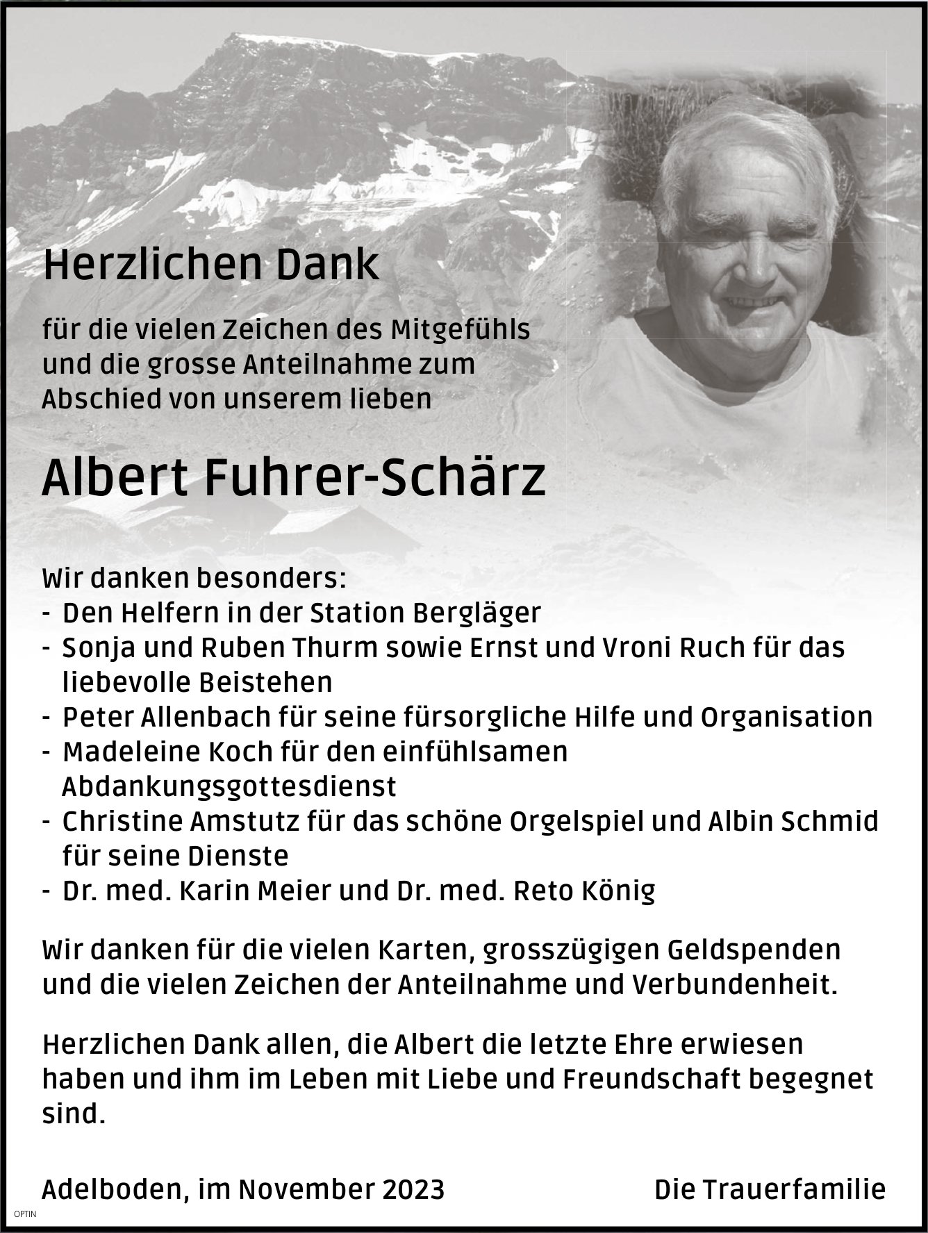 Albert Fuhrer-Schärz, im November 2023 / DS