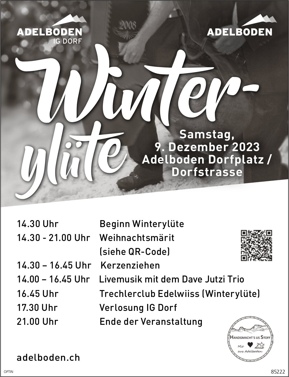 Winterylüte, 9. Dezember, Dorfplatz und -strasse, Adelboden