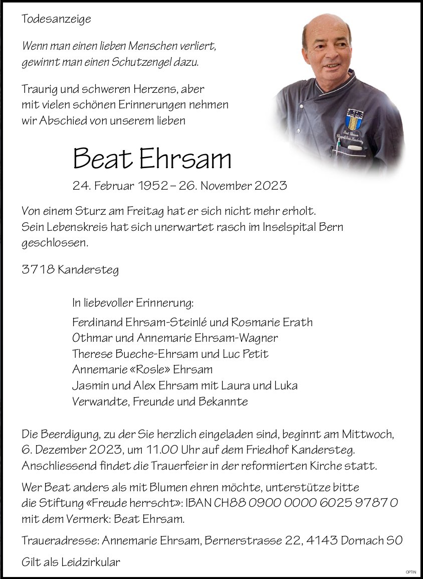 Beat Ehrsam, November 2023 / TA
