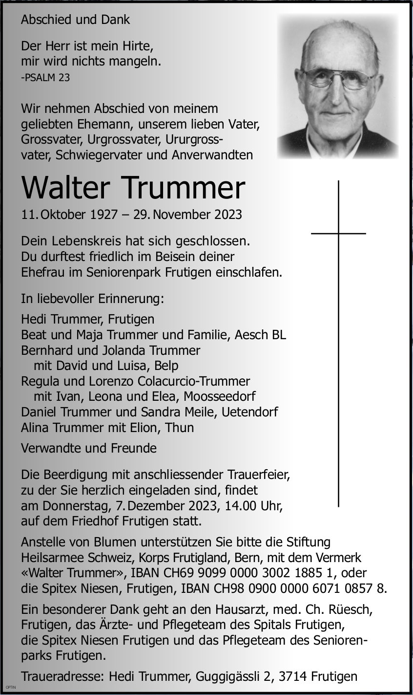 Walter Trummer, November 2023 / TA