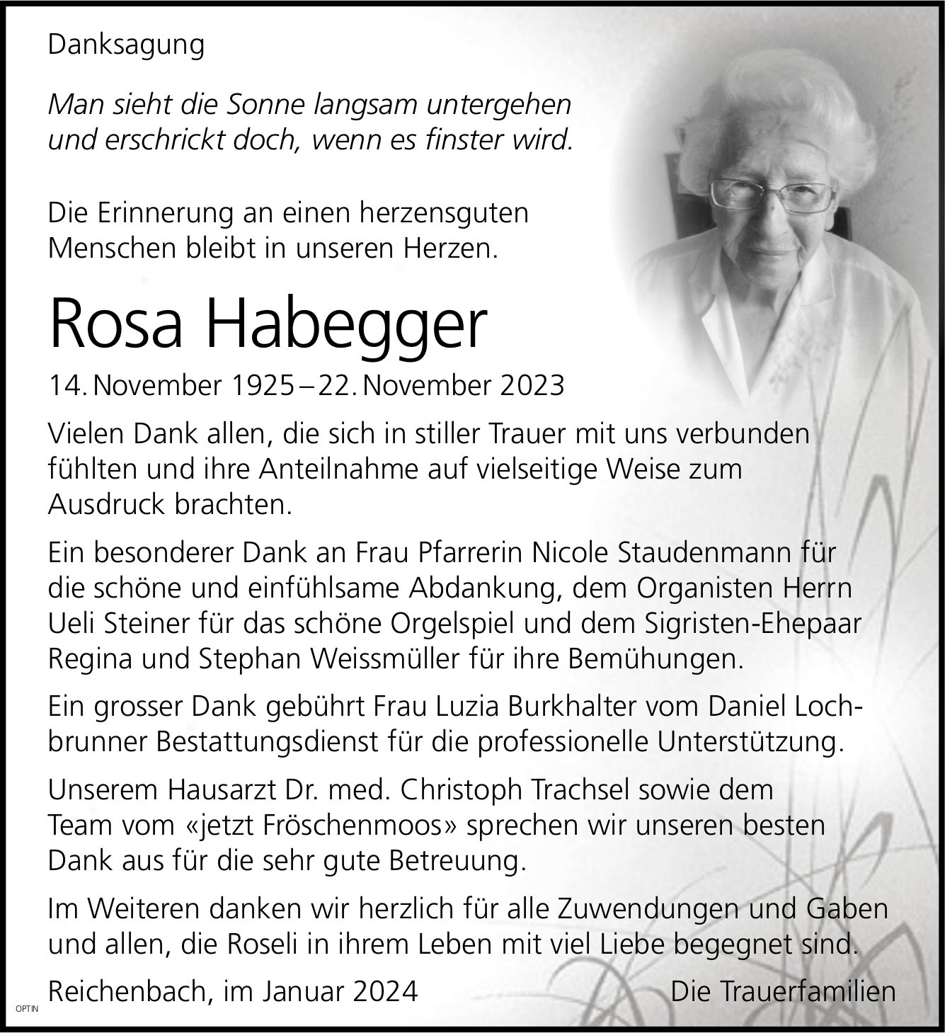 Rosa Habegger, im Januar 2024 / DS