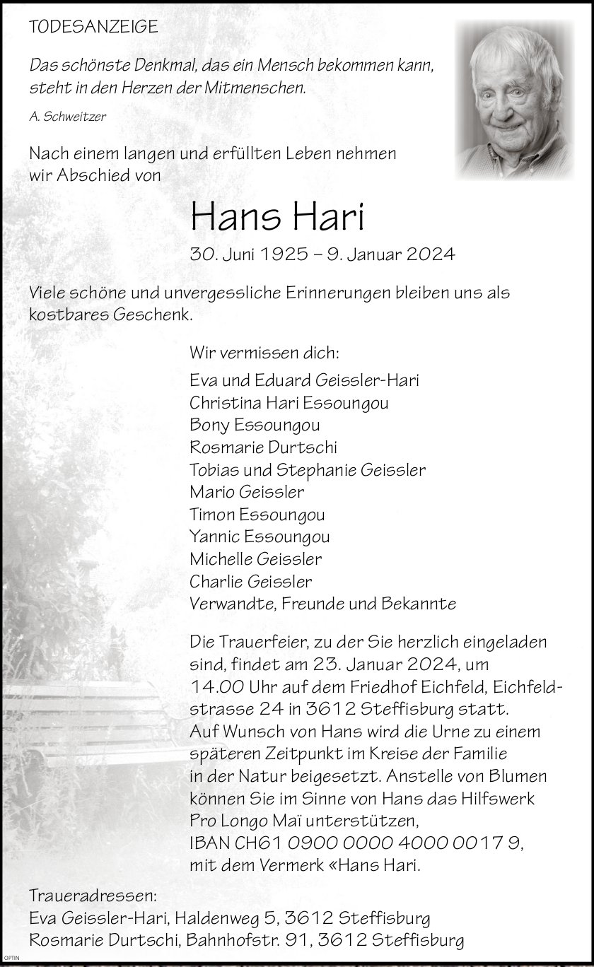 Hans Hari, Januar 2024 / TA