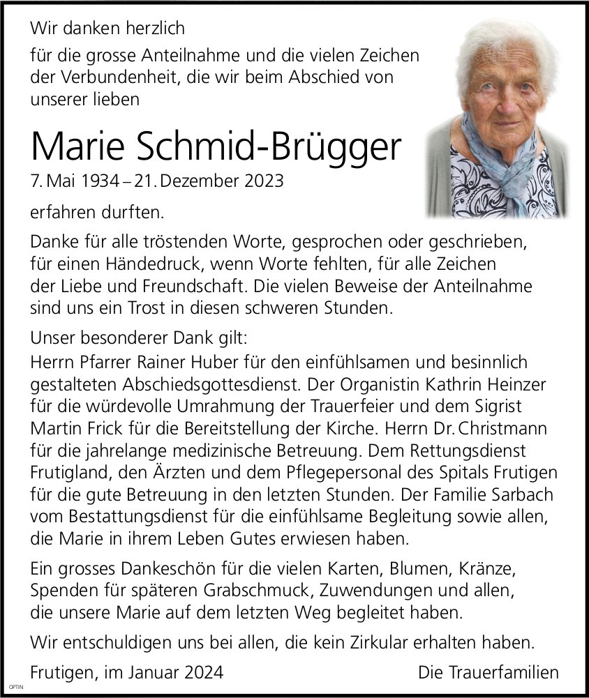 Marie Schmid-Brügger, im Januar 2024 / DS