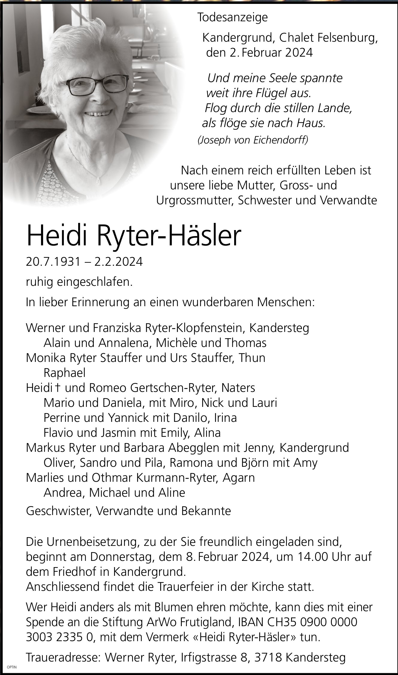Heidi Ryter-Häsler, Februar 2024 / TA
