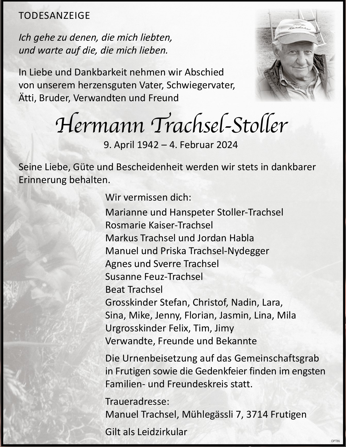 Hermann Trachsel-Stoller, Februar 2024 / TA