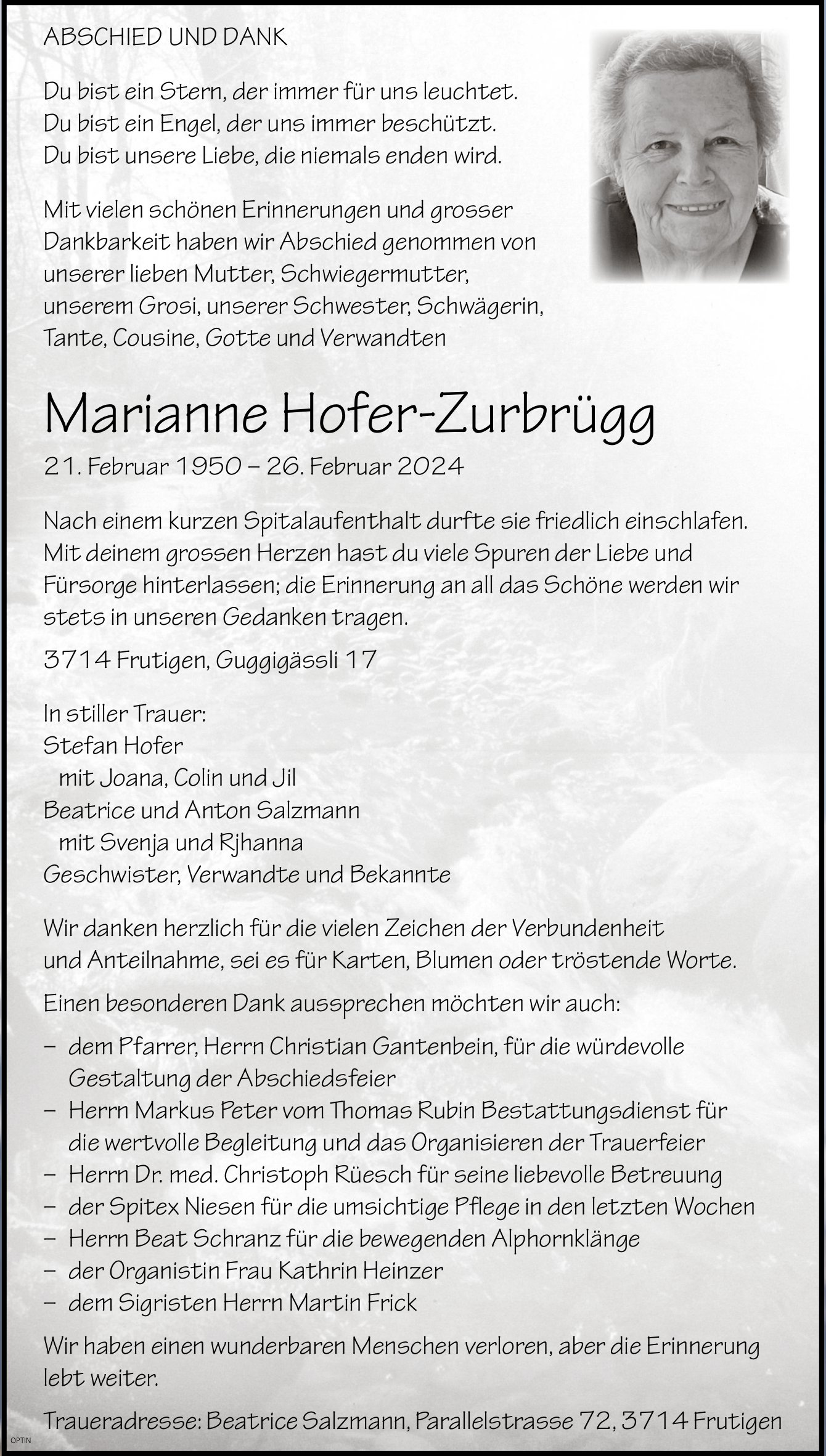 Marianne Hofer-Zurbrügg, Februar 2024 / TA