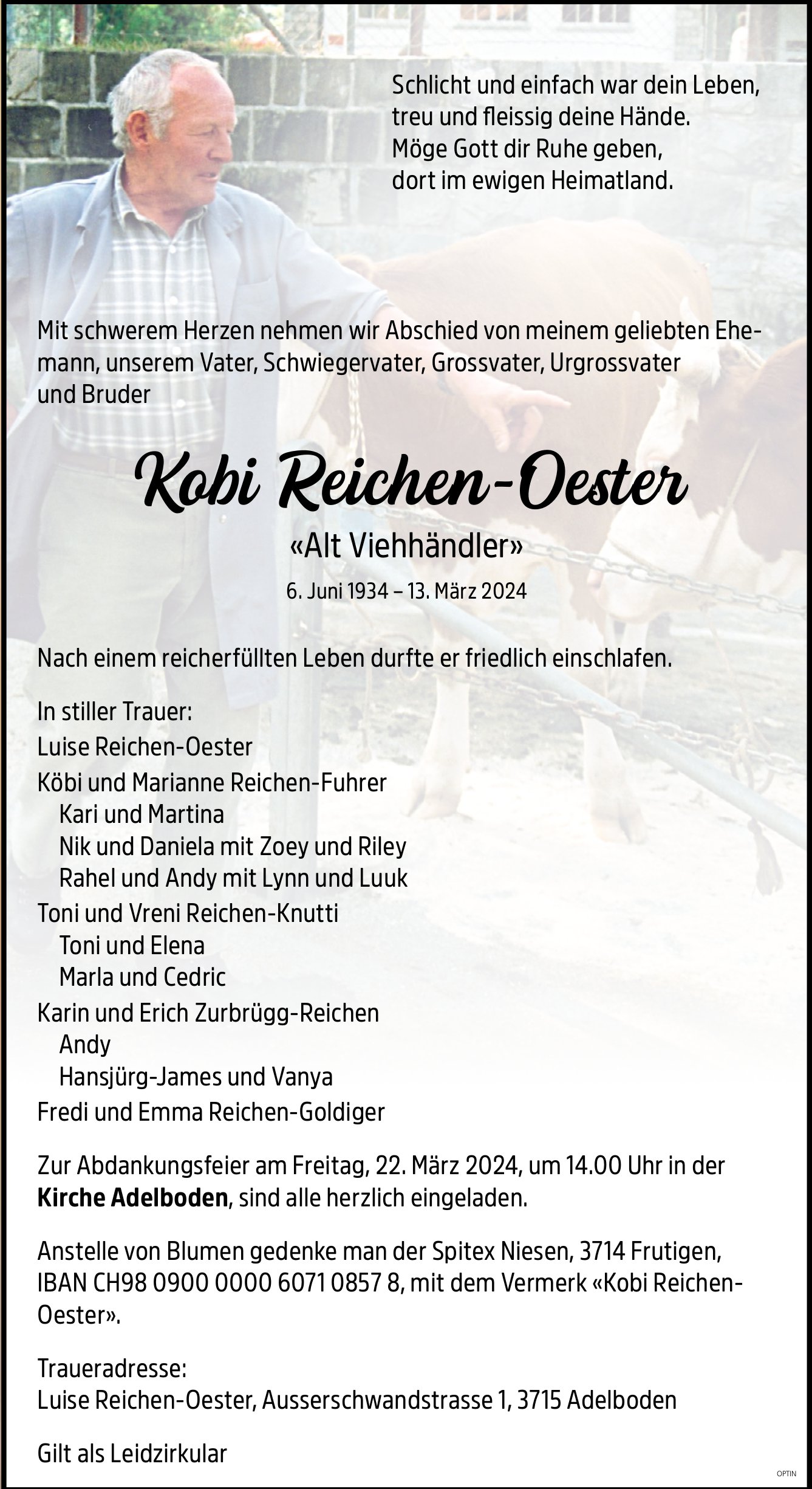Kobi Reichen-Oester, März 2024 / TA