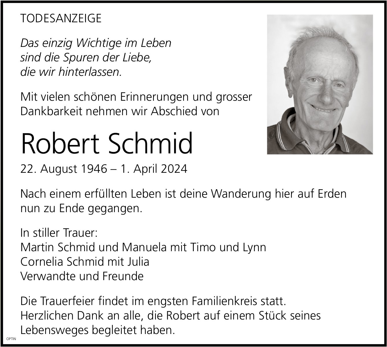 Robert Schmid, April 2024 / TA