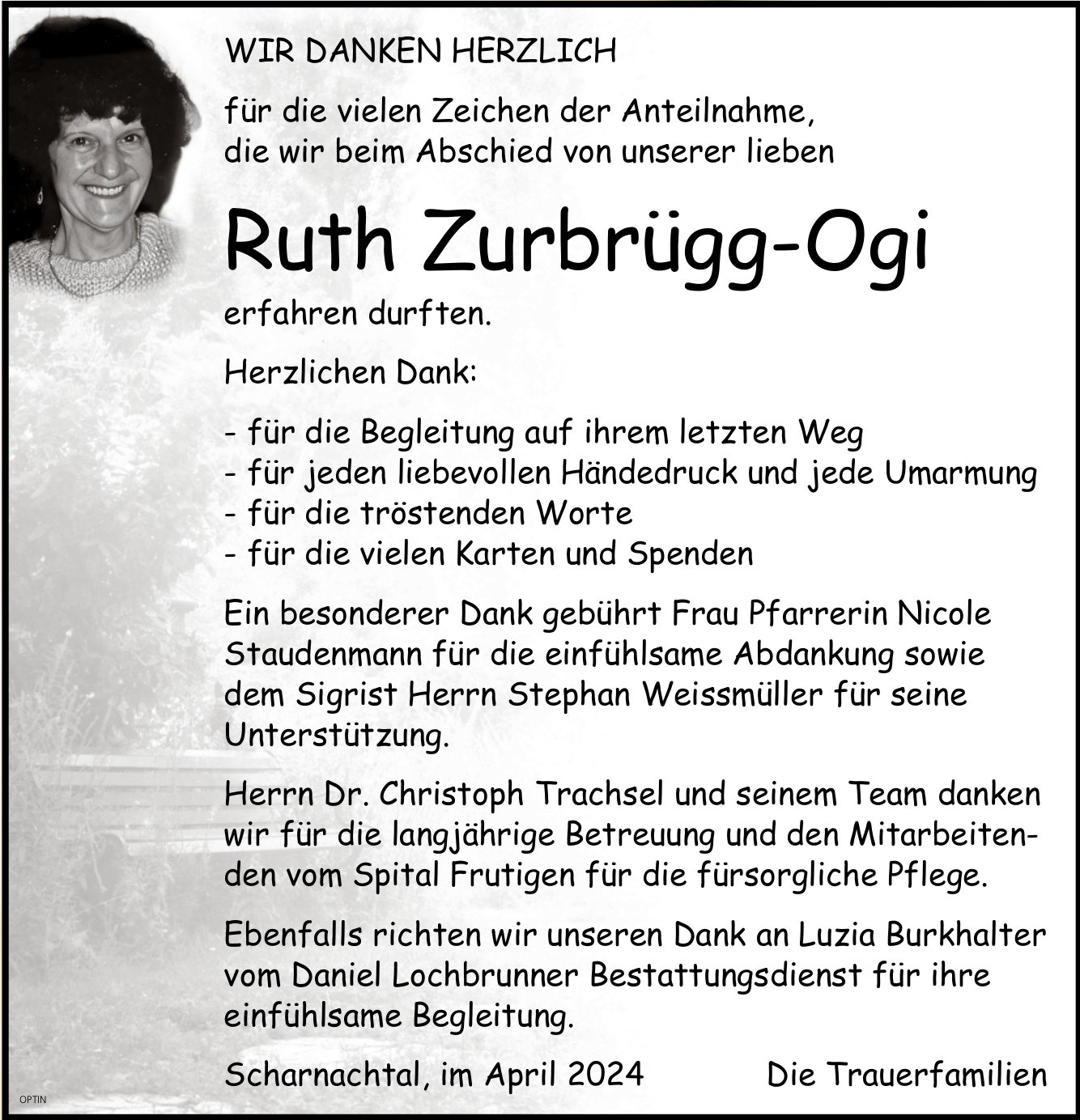 Ruth Zurbrügg-Ogi, im April 2024 / DS