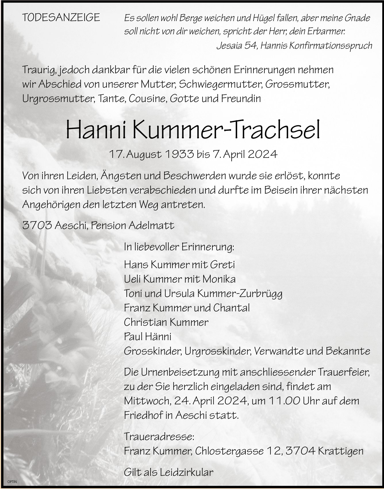 Hanni Kummer-Trachsel, April 2024 / TA