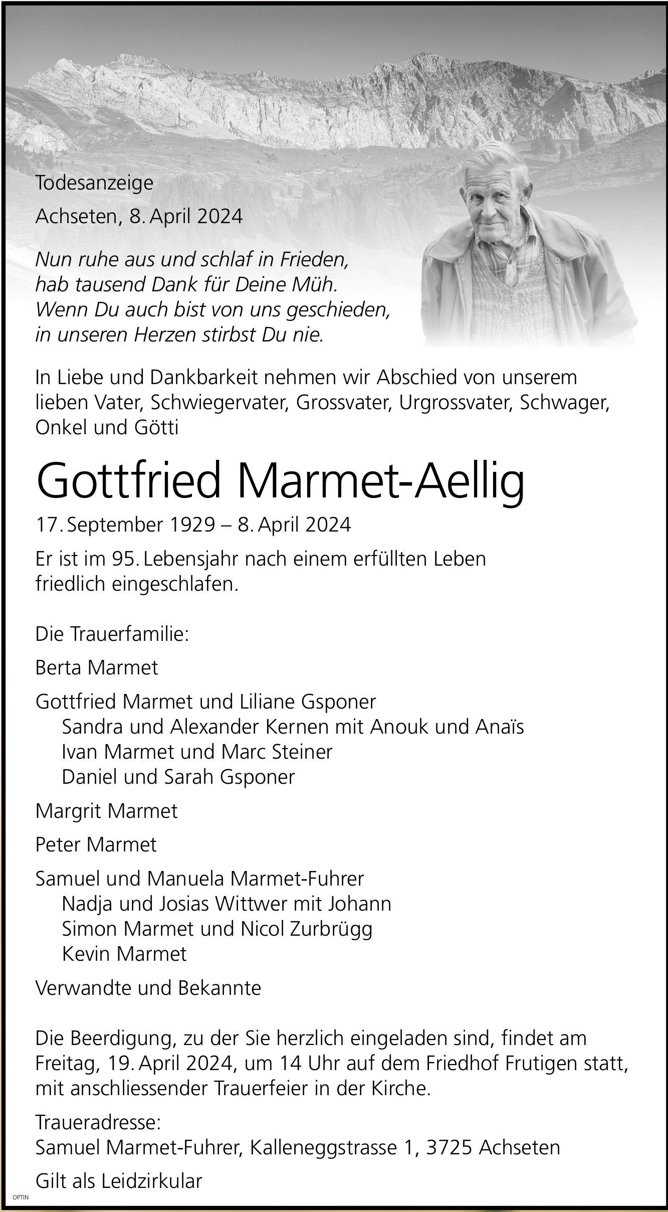 Gottfried Marmet-Aellig, April 2024 / TA
