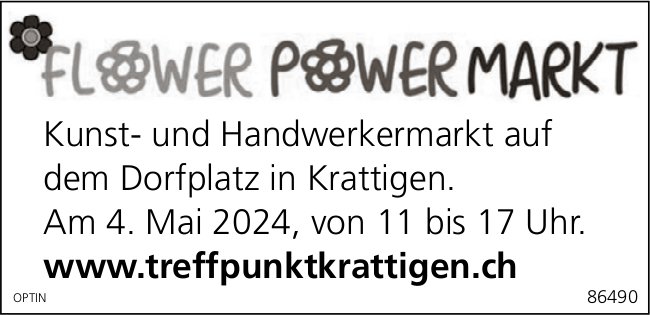 Flower Power Markt, 4. Mai, Dorfplatz, Krattigen
