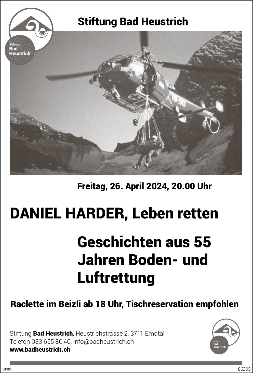 Daniel Harder, Leben retten, 26. April, Stiftung Bad Heustrich, Emdtal