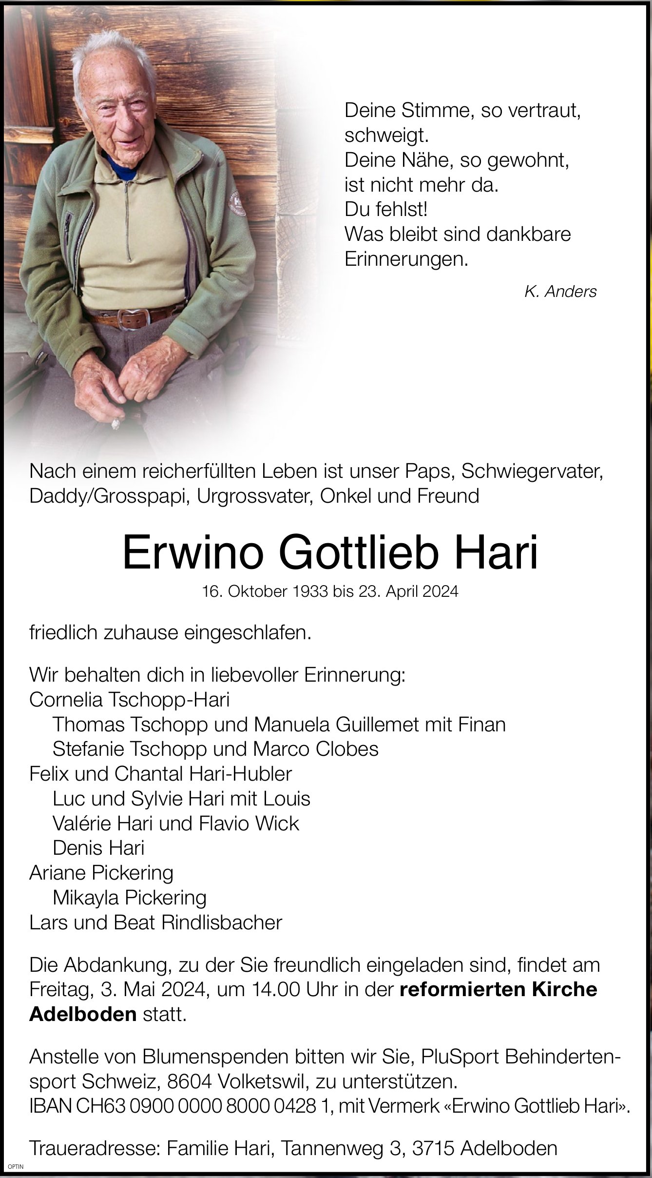 Erwino Gottlieb Hari, April 2024 / TA