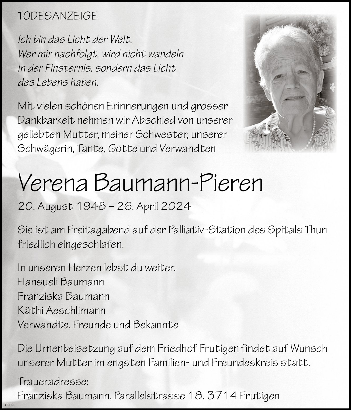 Verena Baumann-Pieren, April 2024 / TA