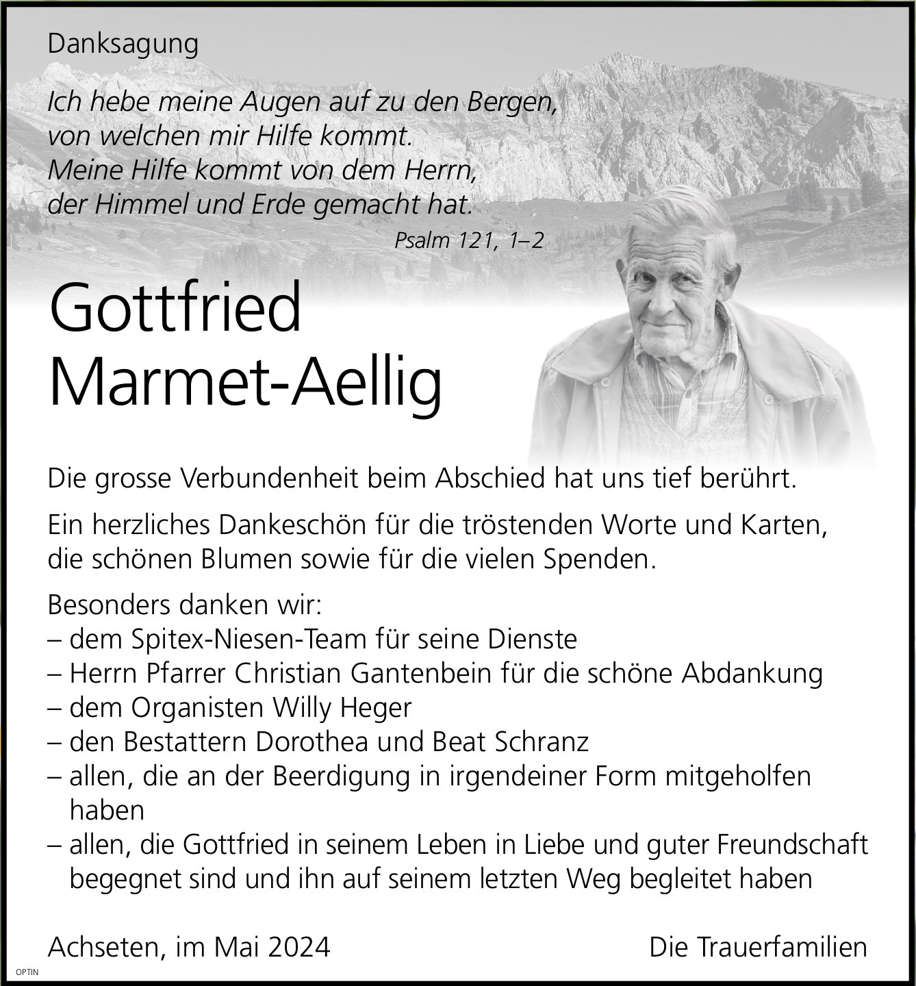 Marmet-Aellig Gottfried, im Juni 2024 / DS