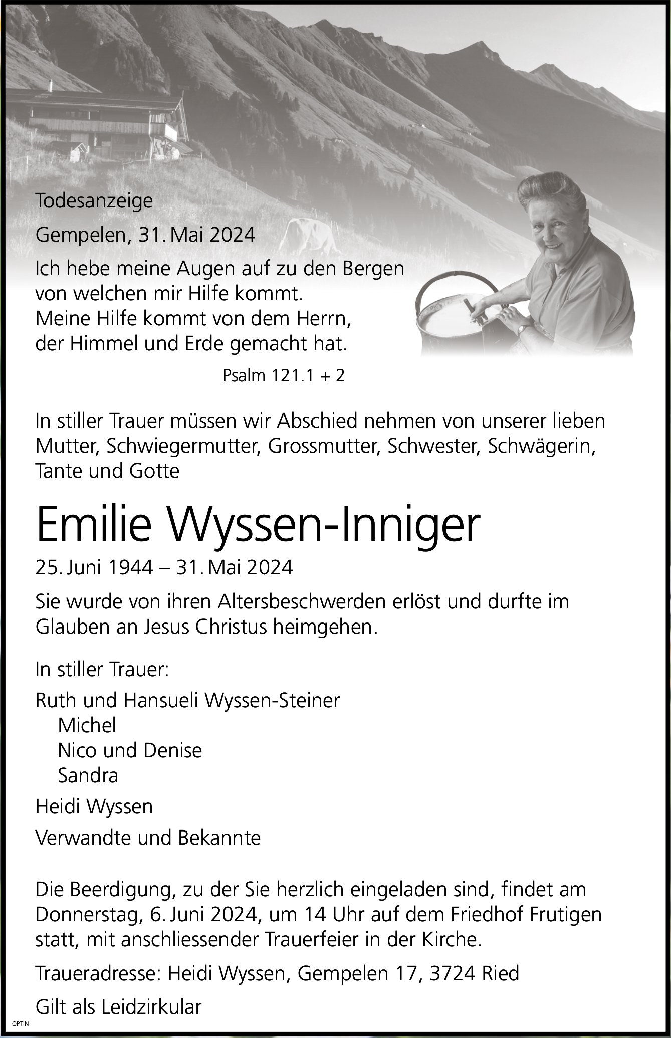 Emilie Wyssen-Inniger, Mai 2024 / TA