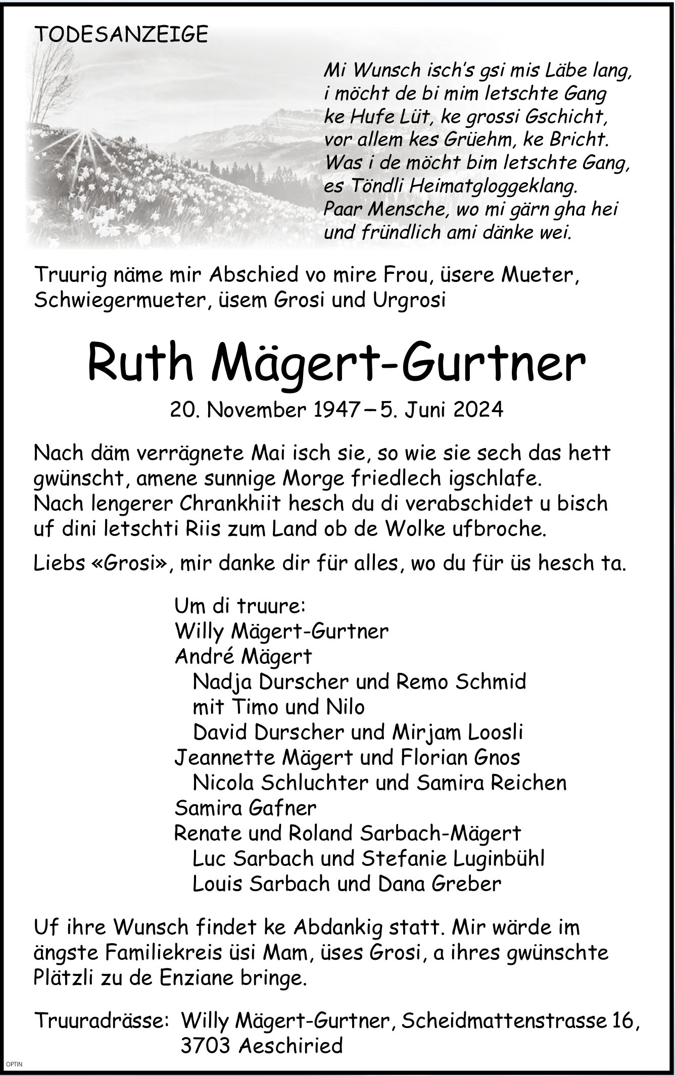 Ruth Mägert-Gurtner, Juni 2024 / TA
