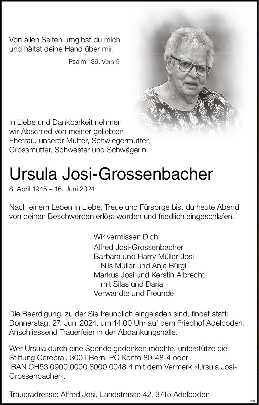Ursula Josi-Grossenbacher, Juni 2024 / TA
